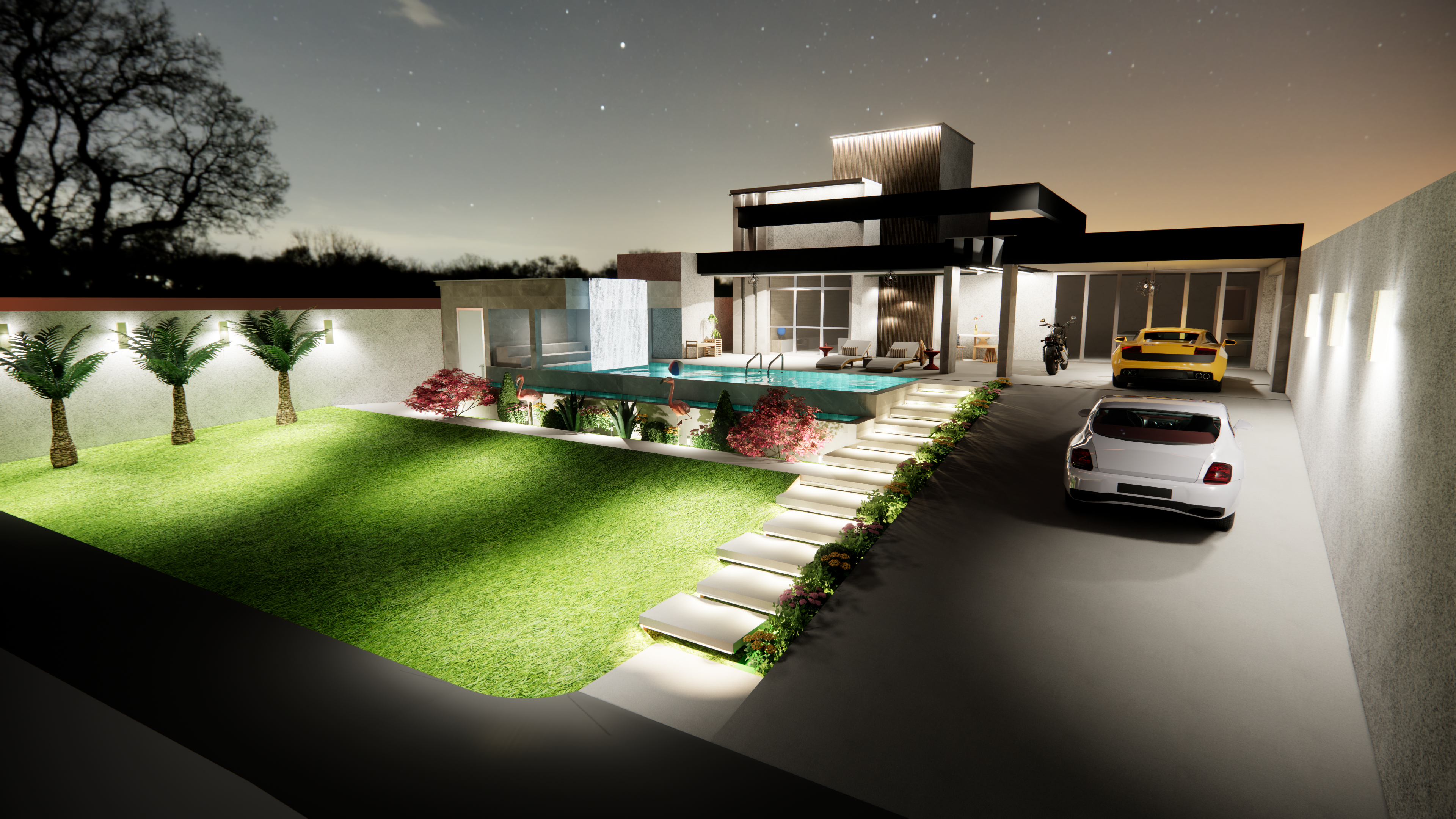 Projeto EM fachada noturna